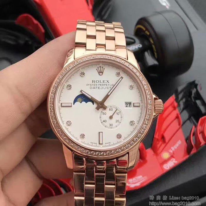 ROLEX勞力士 2019鼎力推薦 最新款勞力士 月相系列 九字位日月星辰功能 三度防水性能 透底 男士腕表  wssb4983